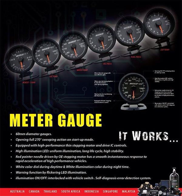 Buy WORKS ENGINEERING PRO II Gauge with Warning flickering LED (Water